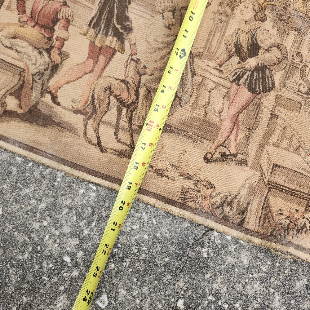 Vintage Antique Woven Tapestry Wall Hanging French 19 X 40 Made In Belgium - Picture 7 of 12